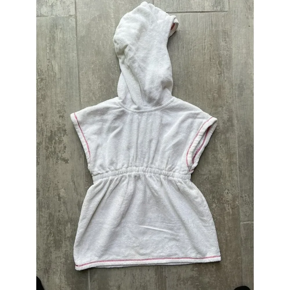 MUD PIE Baby Toddler French Terry Girl Hooded Pool Beach Cover Up Flowers 12-18M